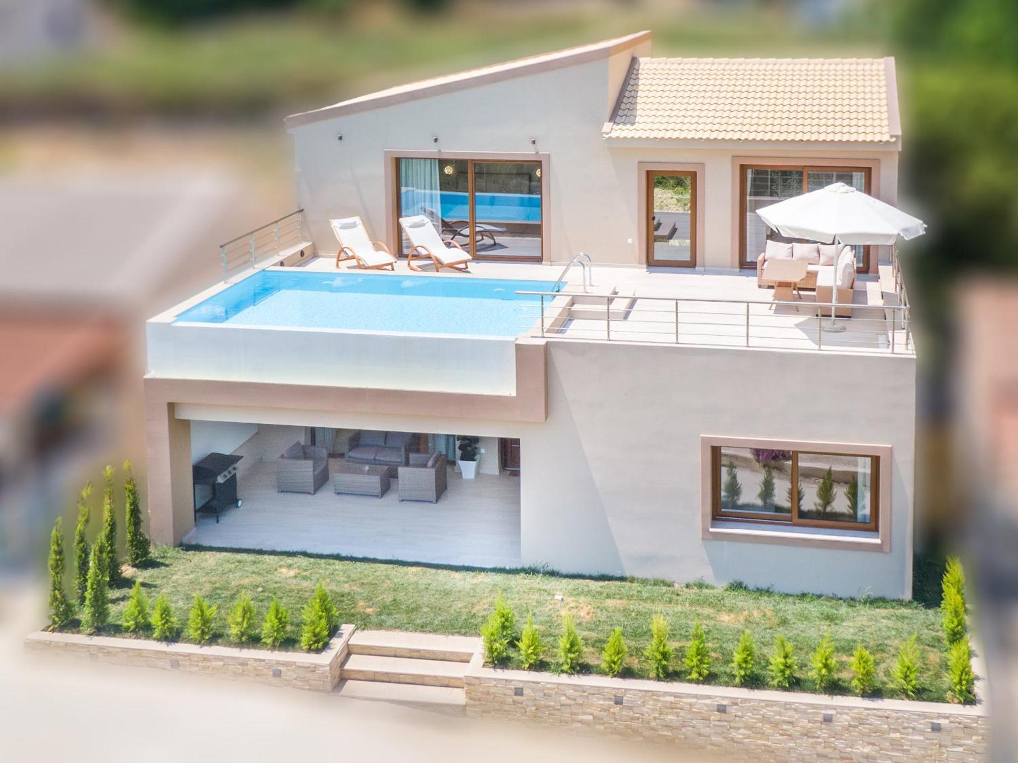 Villa Vasillis-Heated Swimming Pool With Infinity View Vitalades Exterior photo